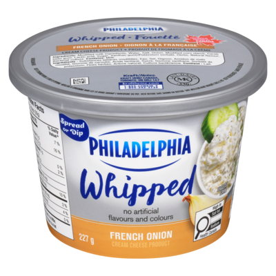 Philadelphia Cream Cheese Product Whipped French Onion 227 g, $2.42/100g
