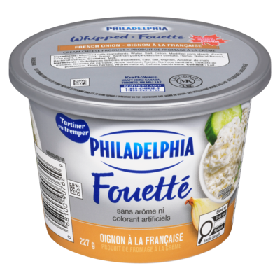 Philadelphia Produit de fromage à la crème fouetté oignon à la française 227 g, 2,42 $/100g