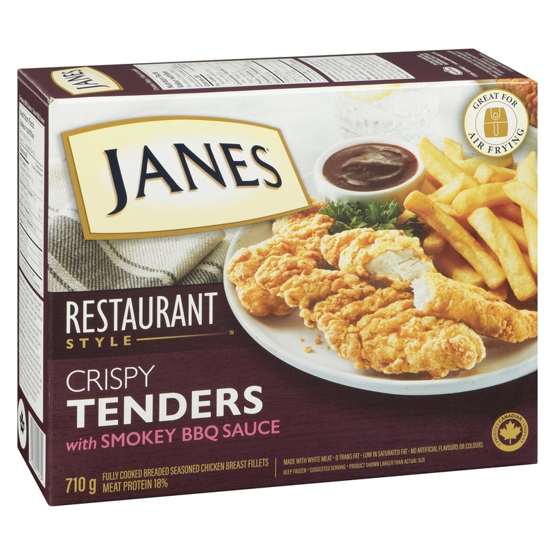 Fully Cooked Breaded Seasoned Chicken Breast Fillets Crispy Tenders With Smokey Bbq Sauce