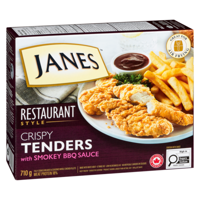 Fully Cooked Breaded Seasoned Chicken Breast Fillets Crispy Tenders With Smokey Bbq Sauce