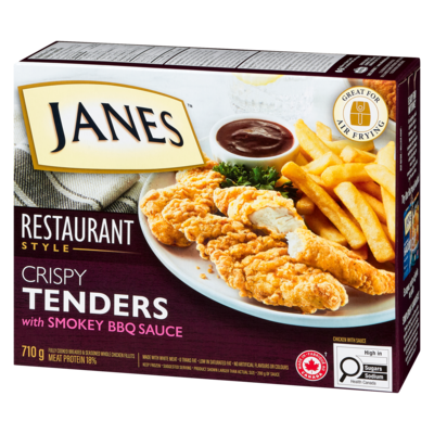 Fully Cooked Breaded Seasoned Chicken Breast Fillets Crispy Tenders With Smokey Bbq Sauce