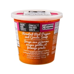Concocté par nos chefs Soupe aux poivrons rouges grillés et fromage gouda 700 ml, 1,36 $/100g