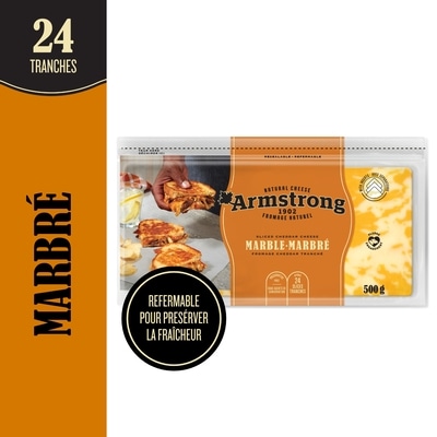 Armstrong Fromage Cheddar marbré tranché 500 g, 1,96 $/100g