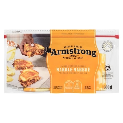 Armstrong Fromage cheddar tranché marbré 31 % m.g. 500 g, 1,96 $/100g