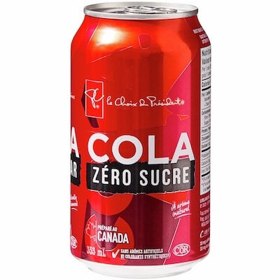 le Choix du Président Cola zéro sucre, lot de 12 canettes 12x355.0 ml, 0,16 $/100ml