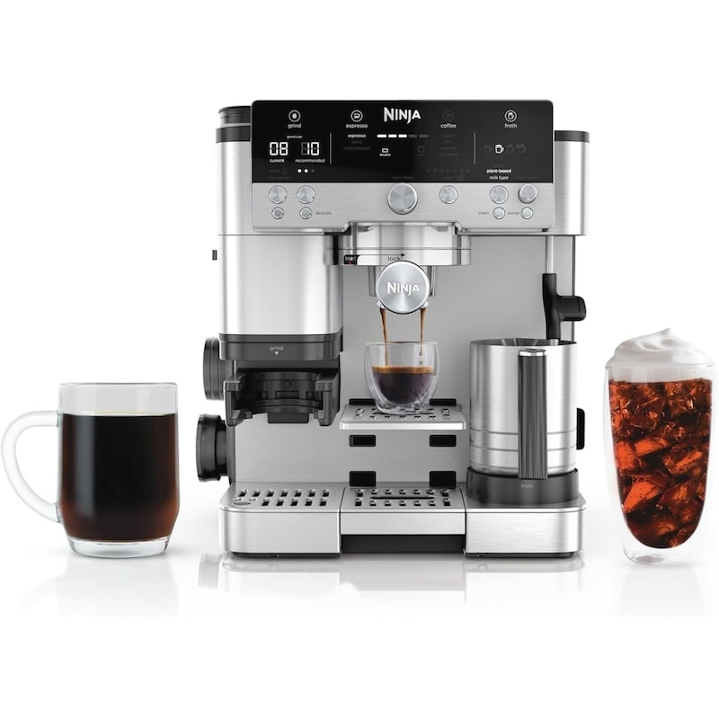 Luxe Café Premier Series 3-In-1 Espresso Machine Drip Coffee Maker & Cold Brew Machine Black/ Stainless Steel