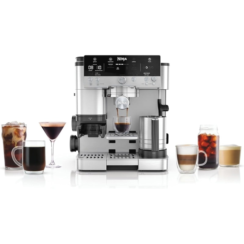 Luxe Café Premier Series 3-In-1 Espresso Machine Drip Coffee Maker & Cold Brew Machine Black/ Stainless Steel