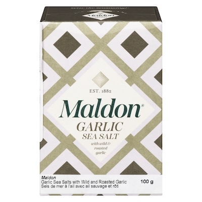Maldon Garlic Sea Salts With Wild And Roasted Garlic 100 g, $10.99/100g