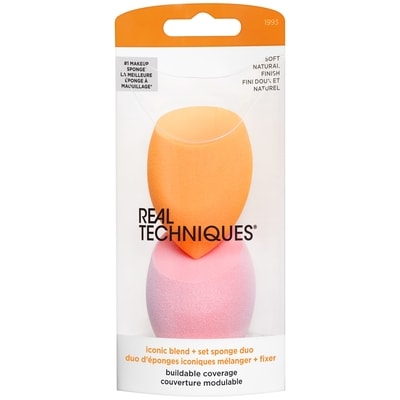Real Techniques Duo d'éponges iconiques mélanger + fixer 1 ea, 21,99 $/1ch