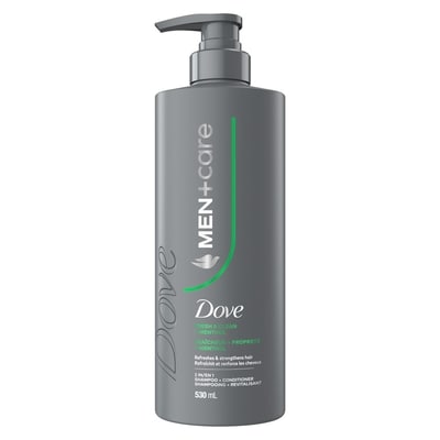 Dove Men+Care Fresh Clean 2-In-1 Shampoo + Conditioner Refreshes & Strengthens Hair With Menthol 530 ml, $2.07/100ml