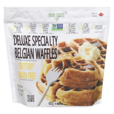 TRUE TASTE Deluxe Specialty Belgian Waffles Buttery Grain Free 450 g, $2.18/100g
