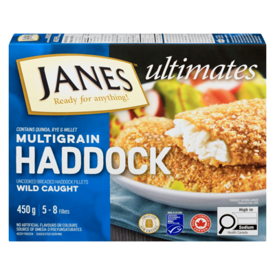 Janes Multigrain Haddock 450 g, $2.89/100g