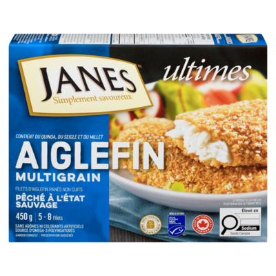 Janes Aiglefin multigrain 450 g, 2,89 $/100g