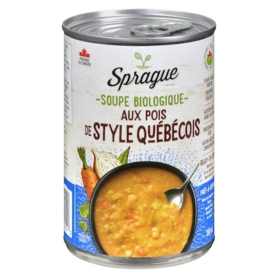 Sprague Soupe biologique aux pois de style québécois 398 ml, 1,45 $/100ml