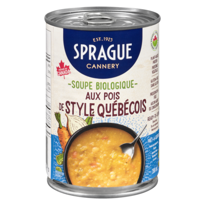 Sprague Soupe biologique aux pois de style québécois 398 ml, 1,13 $/100ml