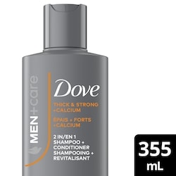 Dove 2‑en‑1 Antipelliculaire au zinc et menthol 355 ml, 1,41 $/100ml