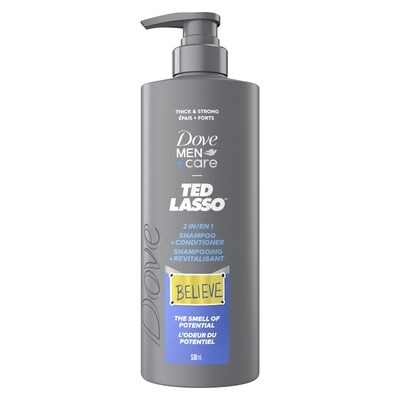 Dove Ted Lasso 2-en-1 shampoing revitalisant odeur potentiel 530 ml, 1,98 $/100ml