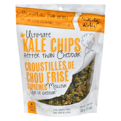 Solar Raw Food Croustilles de chou frisé suprêmes meilleur que le cheddar 100 g, 10,99 $/100g