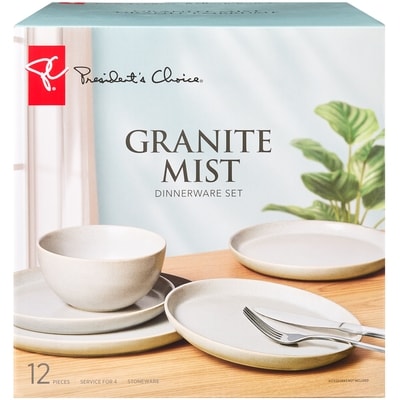 President's Choice Granite Mist Dinnerware Set - 12 Pieces 1 ea, $65.00/1ea