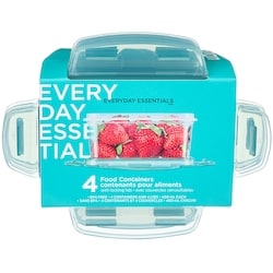 Everyday Essentials Food Containers with Locking Lids 4 Pack - 400 mL 4 ea, $1.75/1ea