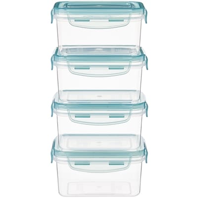 Lot de 4 contenants pour aliments avec couvercles verrouillables - 400 mL