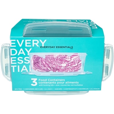 Everyday Essentials Food Containers with Locking Lids 3 Pack - 1.40 L Each 3 ea, $3.33/1ea