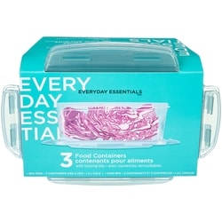 Everyday Essentials Lot de 3 contenants pour aliments avec couvercles verrouillables - 1,40 L chacun 3 ea, 3,33 $/1ch