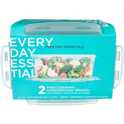 Everyday Essentials Food Containers with Locking Lids 2 Pack - 2.30 L Each 2 ea, $5.00/1ea