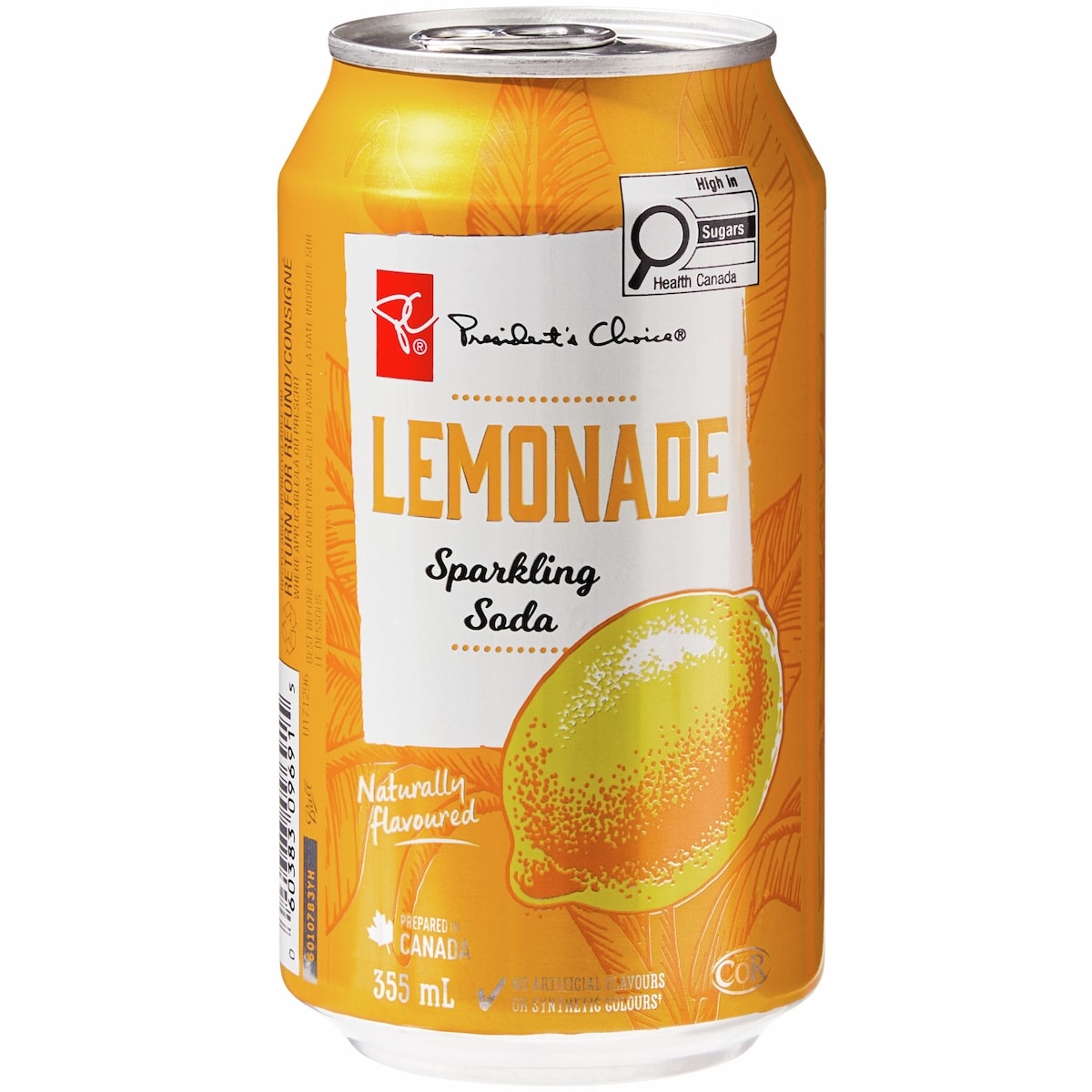 President's Choice Zero Sugar Lemonade Sparkling Soda