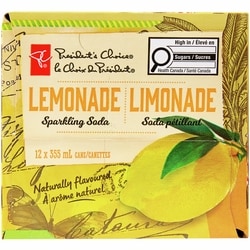 President's Choice Lemonade Sparkling Soda 12 Pack - 12x355.0 ml