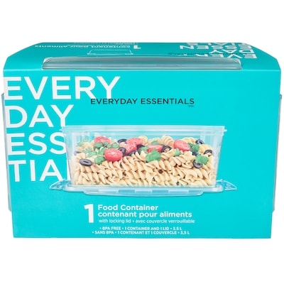 Everyday Essentials Contenant pour aliments avec couvercle verrouillable - 3,50 L 1 ea, 3,00 $/1ch