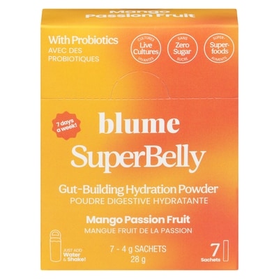 Blume Poudre digestive hydratante mangue fruit de la passion 15x4.0 g, 23,32 $/100g
