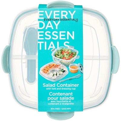 Everyday Essentials Salad Container with Fork and Dressing Cup 1 ea, $5.00/1ea