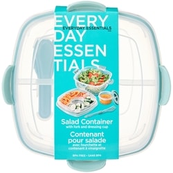 Everyday Essentials Contenant pour salade avec fourchette et contenant à vinaigrette 1 ea, 4,00 $/1ch
