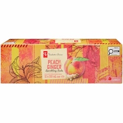 President's Choice Peach and Ginger Sparkling Soda 12 Pack