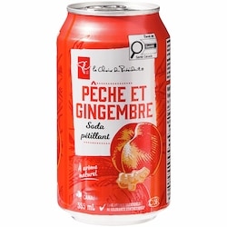 le Choix du Président Soda pétillant pêche et gingembre, lot de 12 canettes 12x355.0 ml, 0,16 $/100ml