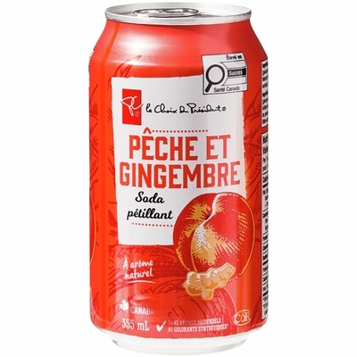 le Choix du Président Soda pétillant pêche et gingembre, lot de 12 canettes 12x355.0 ml, 0,17 $/100ml