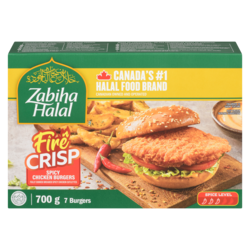 Zabiha Halal Spicy Chicken Burgers Fire Crisp 700 g, $1.71/100g