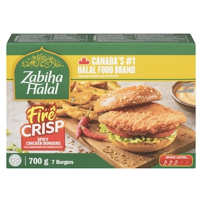 Zabiha Halal Spicy Chicken Burgers Fire Crisp 700 g, $1.71/100g