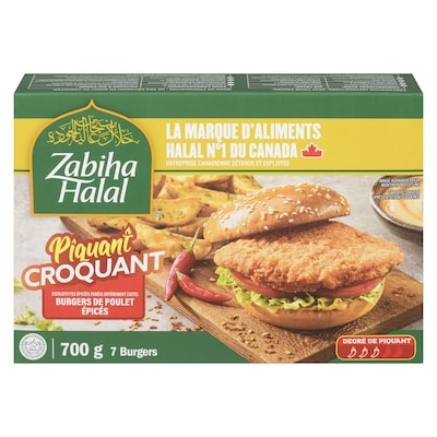 Zabiha Halal Burgers de poulet épicés piquant croquant 700 g, 1,86 $/100g