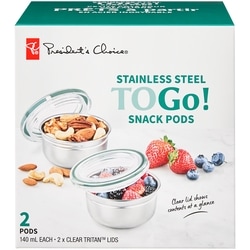 President's Choice Stainless Steel To Go Snack Pods 2 ea, $6.00/1ea