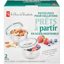 le Choix du Président Pots à collation Prêts à partir en acier inoxydable 2 ea, 6,00 $/1ch