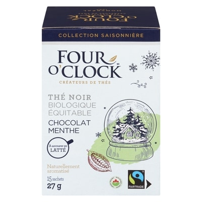 Four O’Clock Thé noir chocolat menthe 15x27.0 g, 1,55 $/100g