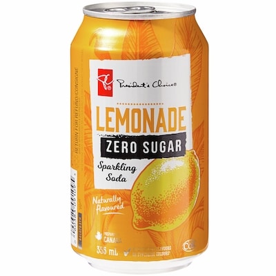 President's Choice Zero Sugar Lemonade Sparkling Soda 12 Pack 12x355.0 ml, $0.16/100ml