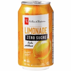 le Choix du Président Soda pétillant à la limonade zéro sucre, lot de 12 canettes 12x355.0 ml, 0,15 $/100ml