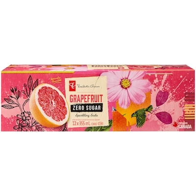 President's Choice Zero Sugar Grapefruit Sparkling Soda 12 Pack 12x355.0 ml, $0.17/100ml