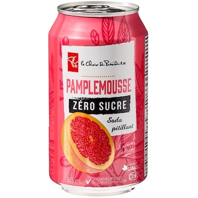 Soda pétillant au pamplemousse zéro sucre, paquet de 12