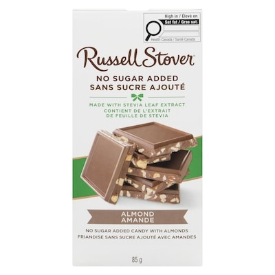 Russell Stover No Sugar Added Candy With Almonds 85 g, $6.81/100g