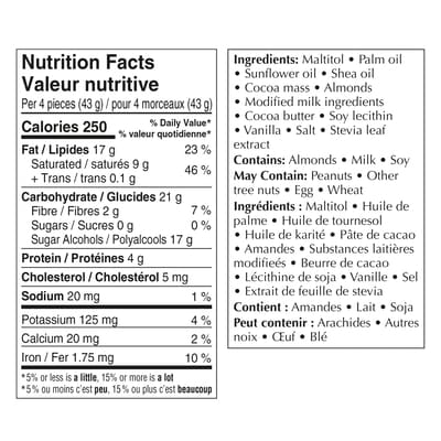 No Sugar Added Almond Bar