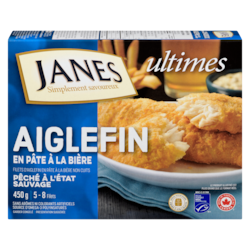 Janes Aiglefin en pâte à la bière 450 g, 4,00 $/100g